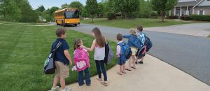 Kids waiting for school bus